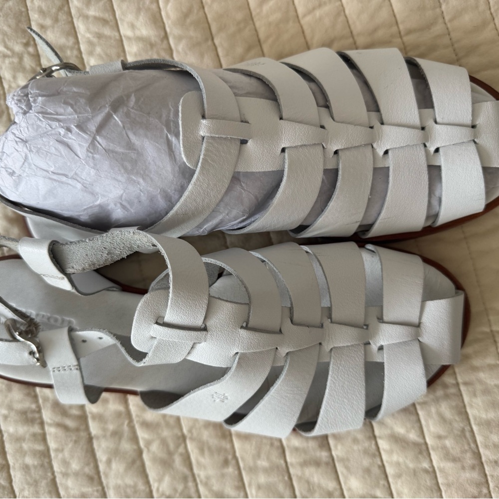 Dragon Diffusion White Leather Sandals - image 4